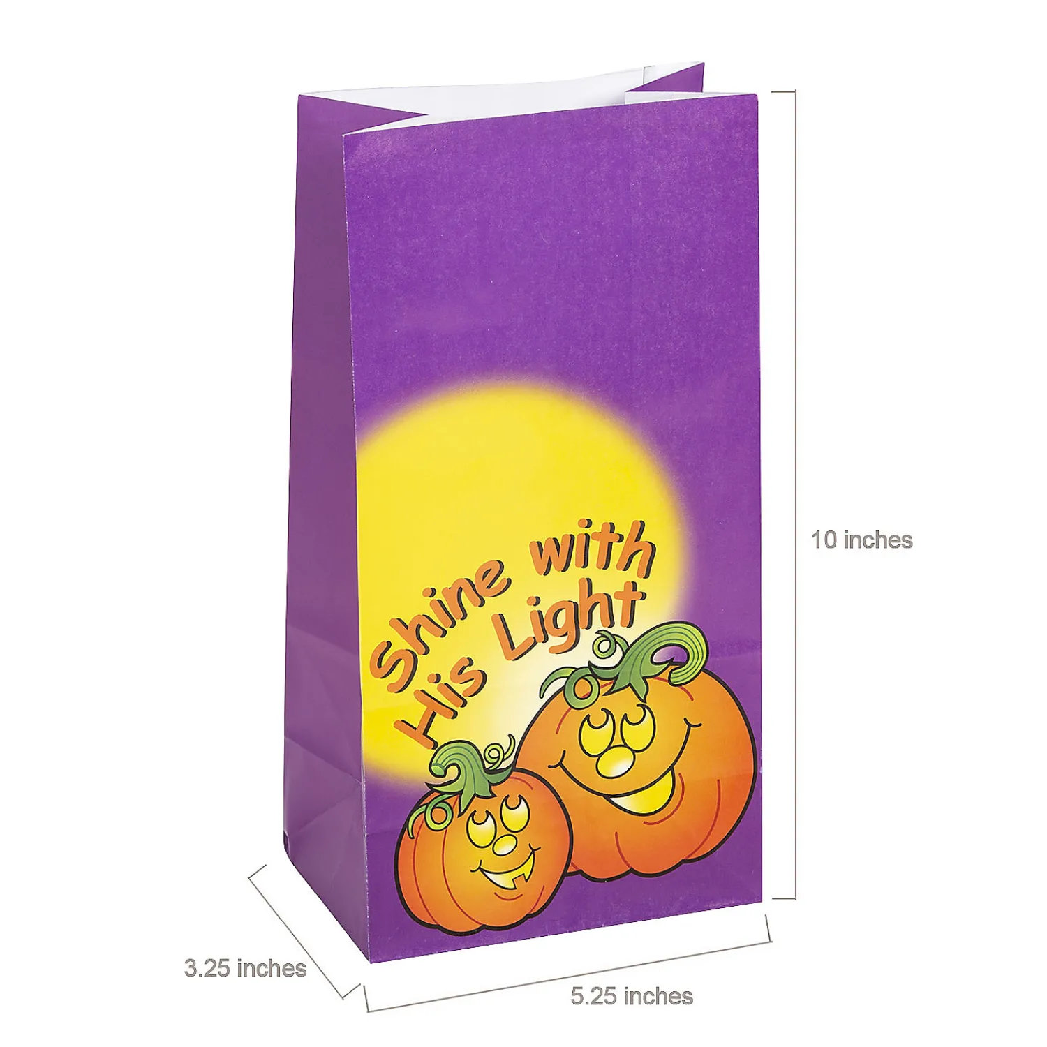 x__christian_pumpkin_tr_1.webp 5 1/4" X 10" Christian Pumpkin Treat Bags - 12 Pc.<Oriental Trading Cheap