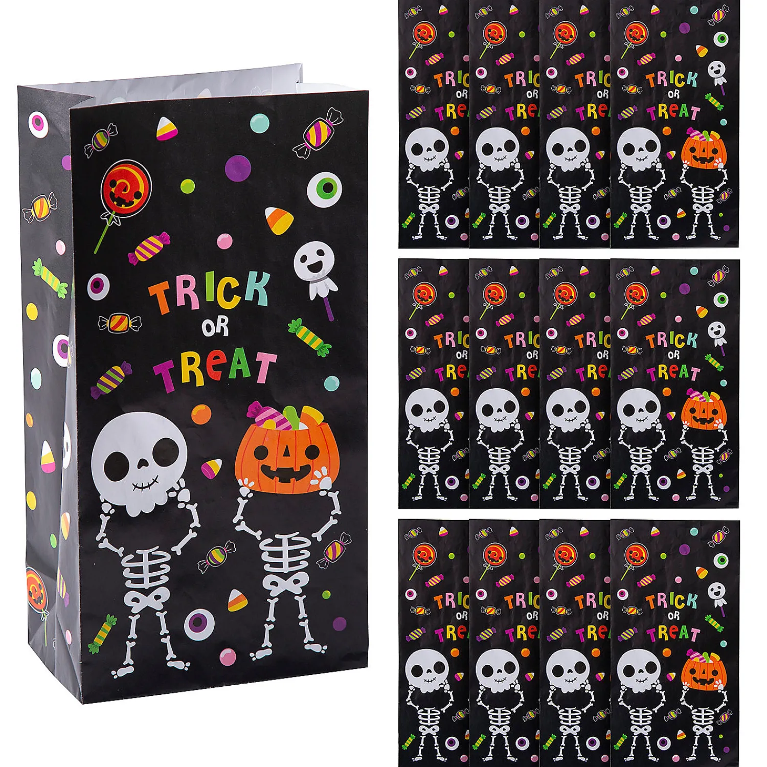x__halloween_boo_crew_pa_0.webp 5" X 10" Halloween Boo Crew Paper Treat Bags - 12 Pc.<Oriental Trading Cheap
