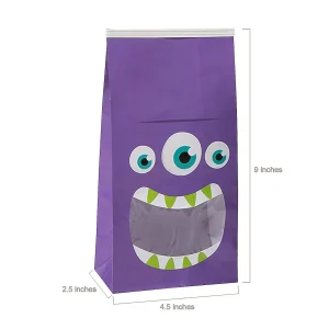 4 1/2" X 9" Halloween Tin Tie Treat Bags With Monster Mouth Window - 24 Pc.<Oriental Trading Store