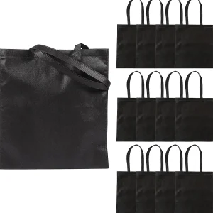 15" X 17" Large Black Tote Bags - 12 Pc.<Oriental Trading New