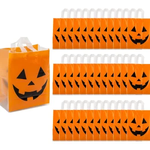 9 1/2" X 12" Large Halloween Jack-O'-Lantern Plastic Tote Bags - 36 Pc.<Oriental Trading Best Sale