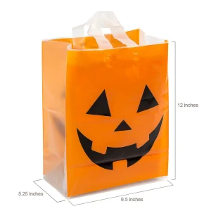 9 1/2" X 12" Large Halloween Jack-O'-Lantern Plastic Tote Bags - 36 Pc.<Oriental Trading Best Sale