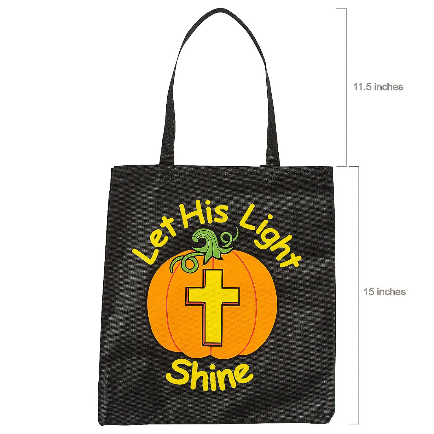 x__large_nonwoven_glowin_1-4.webp 15" X 15" Large Nonwoven Glow-In-The-Dark Christian Pumpkin Tote Bags - 12 Pc.<Oriental Trading Store