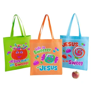 16 1/2" X 15" Large Truth & Treats Nonwoven Tote Bags - 12 Pc.<Oriental Trading Store