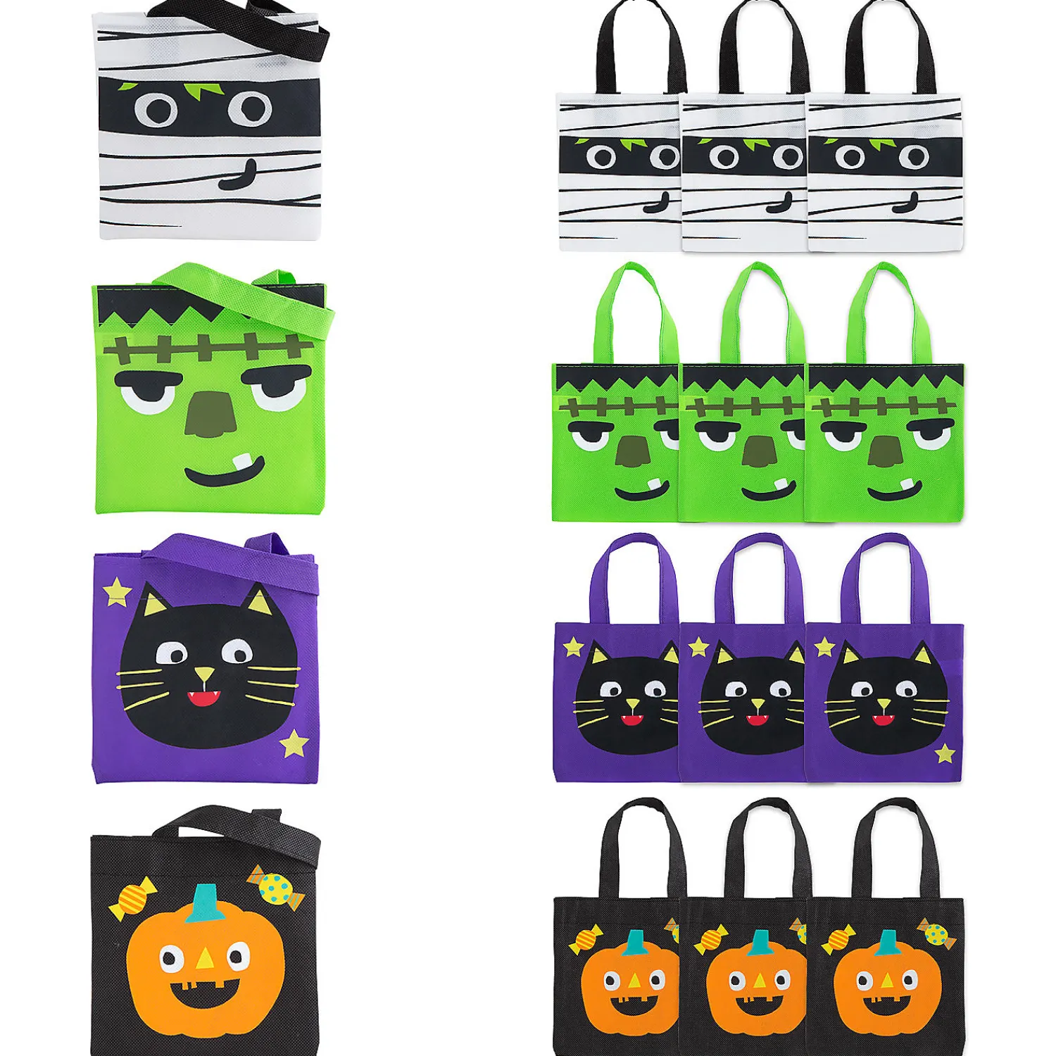 x__mini_nonwoven_ghoul_g_0.webp 6" X 6" Mini Nonwoven Ghoul Gang Tote Bags - 12 Pc.<Oriental Trading Cheap