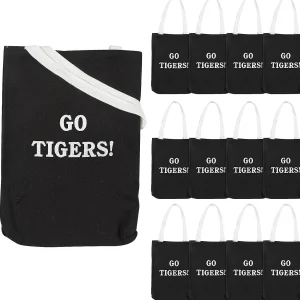 10" X 12" Personalized Medium Black Canvas Tote Bags - 12 Pc.<Oriental Trading Online