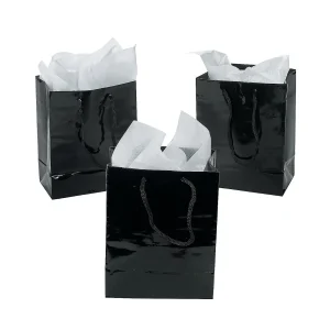 4-1/2" X 5-3/4" Small Black Paper Gift Bags - 12 Pc.<Oriental Trading Discount