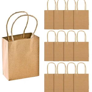 4 1/2" X 2" X 5 3/4" Small Brown Kraft Paper Gift Bags - 12 Pc.<Oriental Trading Online