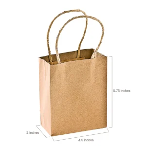 4 1/2" X 2" X 5 3/4" Small Brown Kraft Paper Gift Bags - 12 Pc.<Oriental Trading Cheap